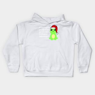 "It's Been A Tough Year But You Made It" Cute Frog Motivational Christmas New Year Quote Kids Hoodie